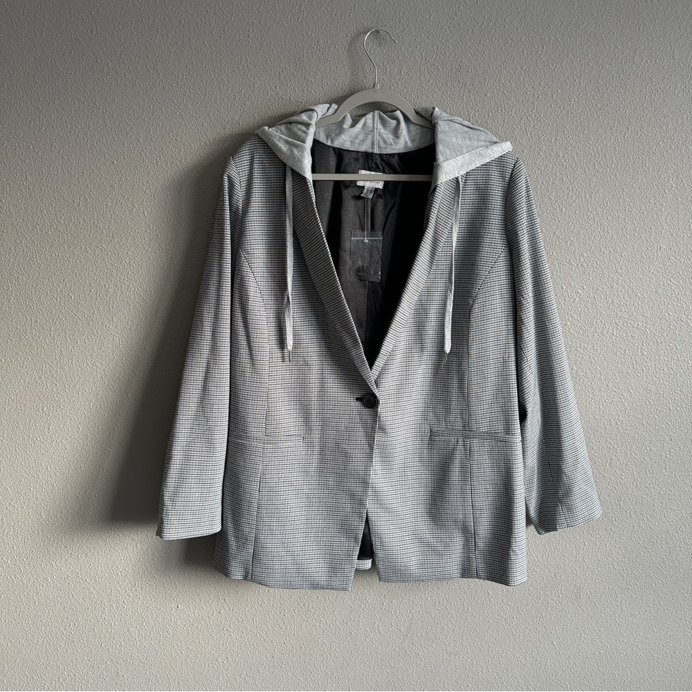 Susan Graver Gray Hooded Blazer
